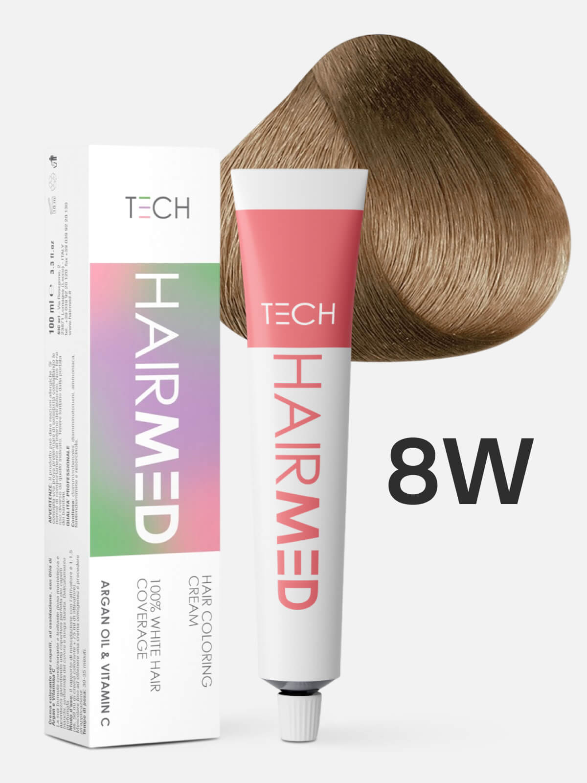 hairmed tech hair coloring cream 8w Перманентная крем краска для волос светлый русый натуральный теплый 100 мл HAIRMED Tech Hair Coloring Cream 8W Перманентная крем-краска для волос светлый русый натуральный теплый 100 мл — изображение 1
