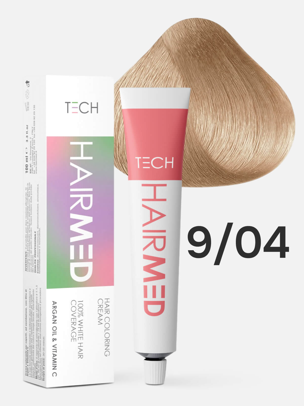 hairmed tech hair coloring cream 9.04 Перманентная крем краска для волос очень светлый блондин натурально медный 100 мл HAIRMED Tech Hair Coloring Cream 9.04 Перманентная крем-краска для волос очень светлый блондин натурально-медный 100 мл — изображение 1