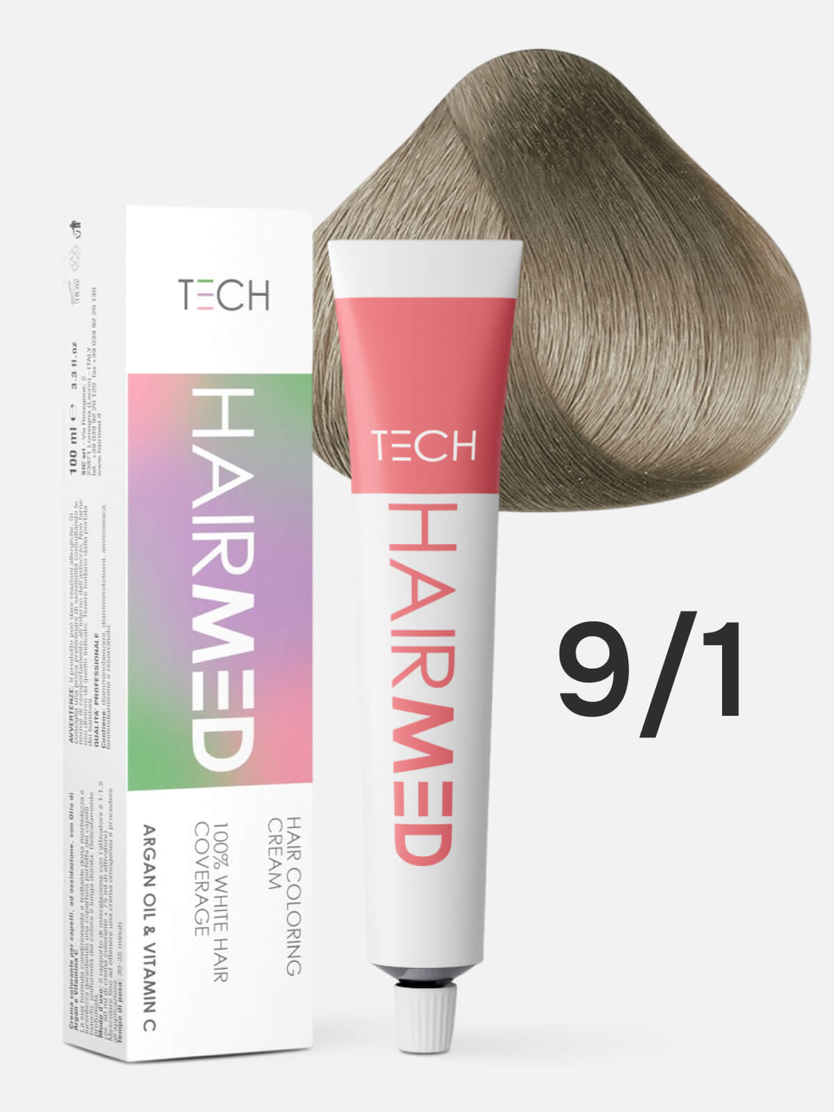 hairmed tech hair coloring cream 9.1 Перманентная крем краска для волос очень светлый блондин пепельный 100 мл HAIRMED Tech Hair Coloring Cream 9.1 Перманентная крем-краска для волос очень светлый блондин пепельный 100 мл — изображение 1