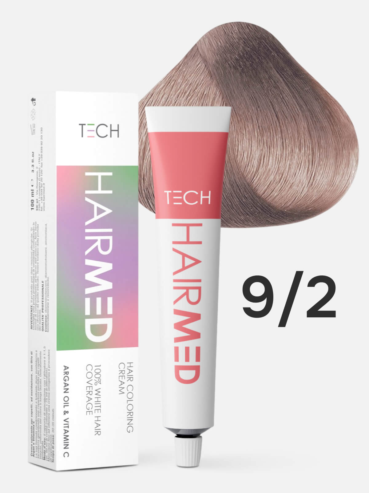 hairmed tech hair coloring cream 9.2 Перманентная крем краска для волос очень светлый блондин фиолетовый 100 мл HAIRMED Tech Hair Coloring Cream 9.2 Перманентная крем-краска для волос очень светлый блондин фиолетовый 100 мл — изображение 1