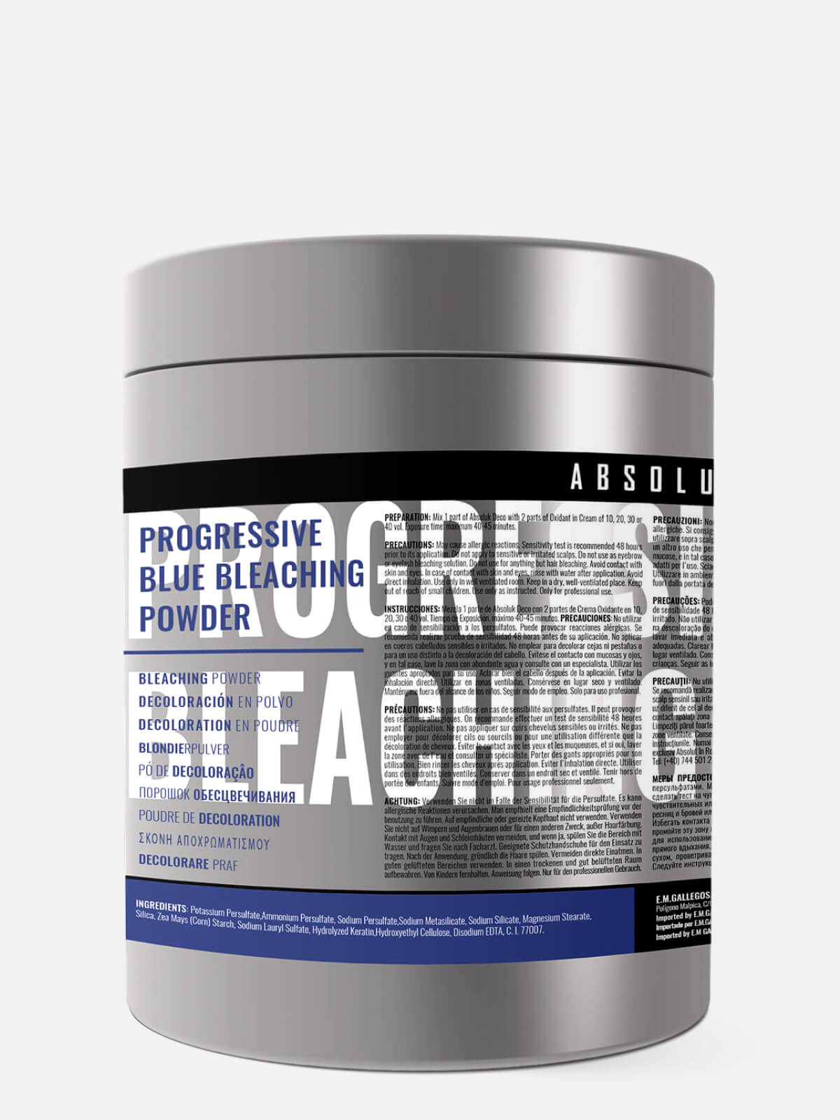 absoluk Порошок обесцвечивающий для волос синий progressive blue bleaching powder / decoloracion en polvo 500гр ABSOLUK Порошок обесцвечивающий для волос синий PROGRESSIVE BLUE BLEACHING POWDER / DECOLORACION EN POLVO 500гр — изображение 1