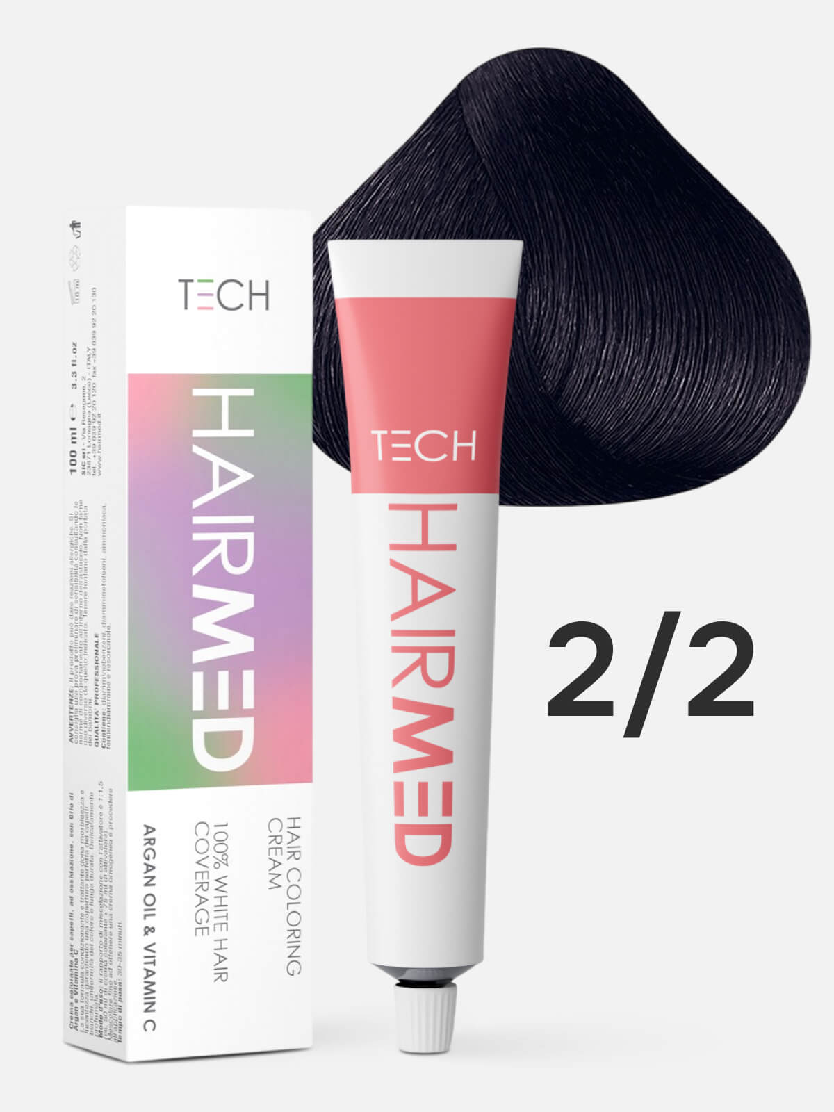 hairmed Крем краска для волос стойкая hair coloring cream 2.2 черно фиолетовый 100мл HAIRMED Крем-краска для волос стойкая HAIR COLORING CREAM 2.2 черно-фиолетовый 100 мл — изображение 1