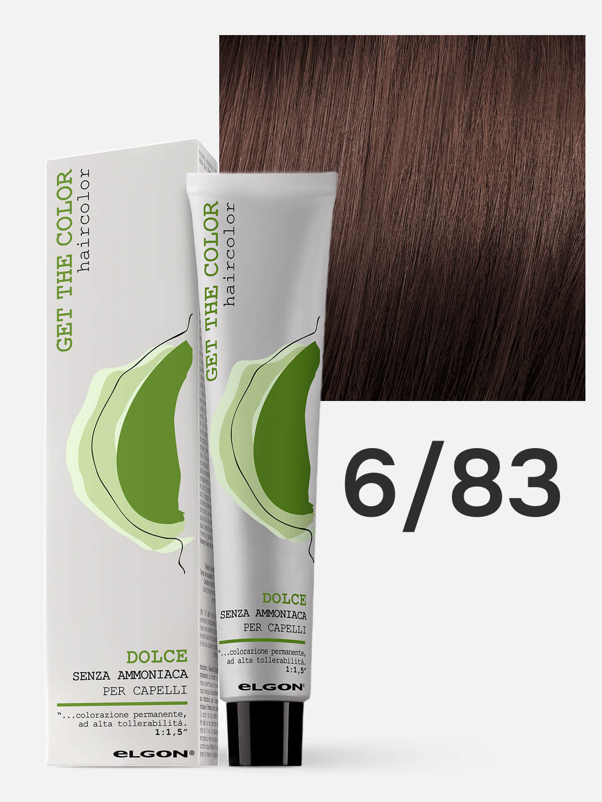 elgon get the color dolce Краска для волос без аммиака 6.83 какао тем рус biondoscuromarronedoratocacao 100мл ELGON Get the Color Dolce Краска для волос без аммиака 6.83 Темный русый Шоколадно-золотистый 100 мл — изображение 1