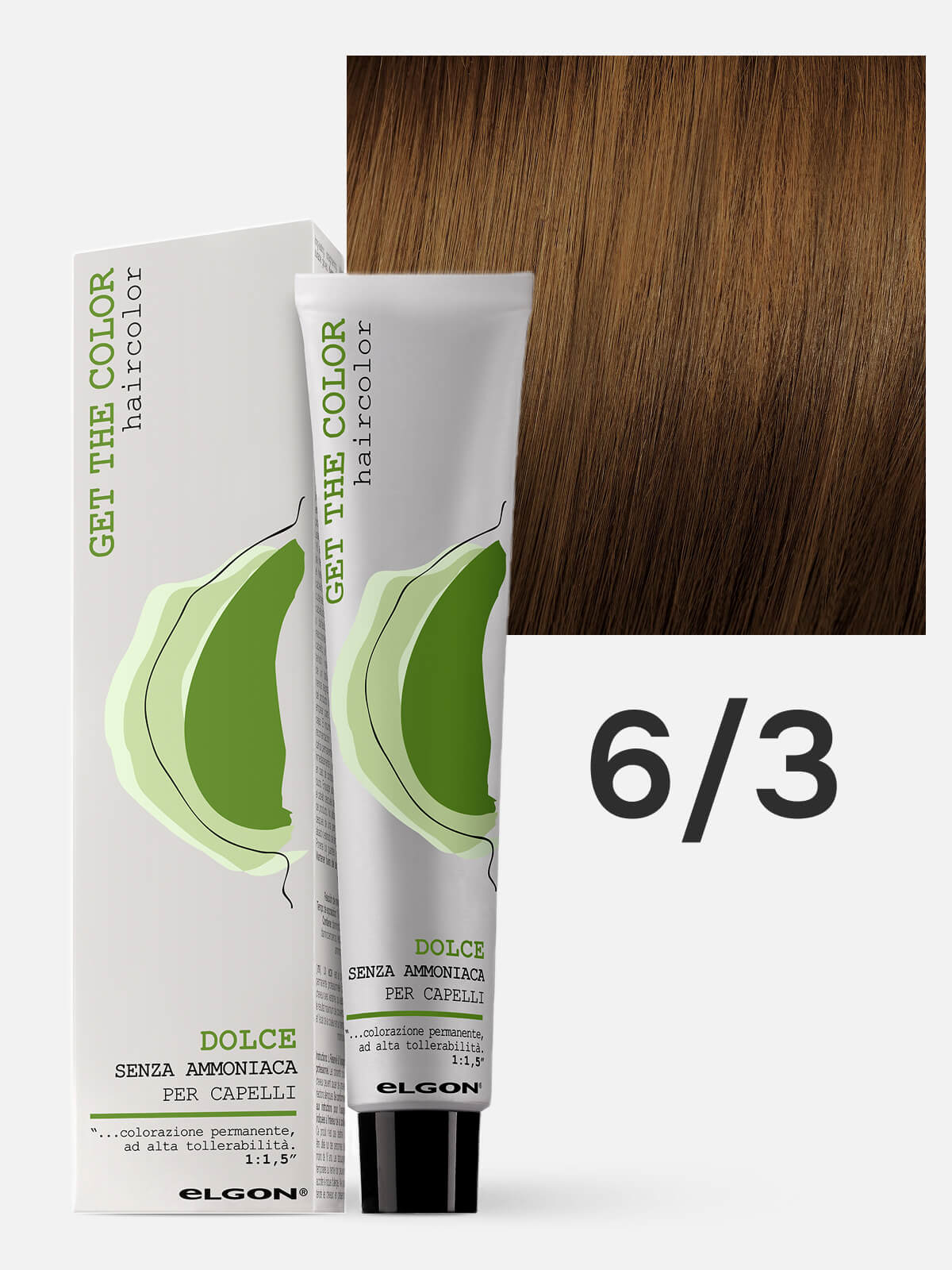 elgon get the color dolce Краска для волос без аммиака 6.3 пшен золот тем рус biondo scuro dorato grano 100 мл ELGON GET THE COLOR DOLCE Краска для волос без аммиака 6.3 Темный русый золотистый 100 мл — изображение 1